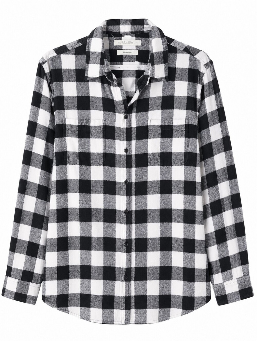 Woolrich Pemberton Black & White Buffalo Check Button-Down Shirt XL
